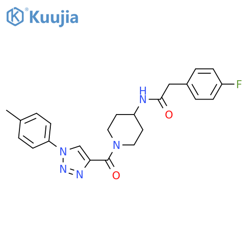 2-(4-fluorophenyl)-N-{1-1-(4-methylphenyl)-1H-1,2,3-triazole-4-carbonylpiperidin-4-yl}acetamide structure