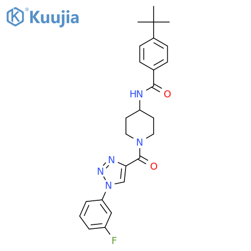 4-tert-butyl-N-{1-1-(3-fluorophenyl)-1H-1,2,3-triazole-4-carbonylpiperidin-4-yl}benzamide structure