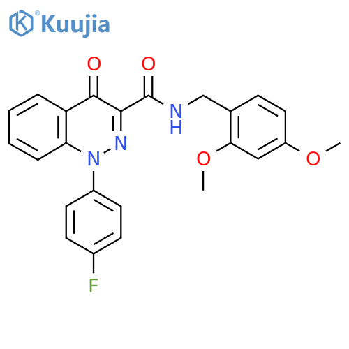 N-(2,4-dimethoxyphenyl)methyl-1-(4-fluorophenyl)-4-oxo-1,4-dihydrocinnoline-3-carboxamide structure