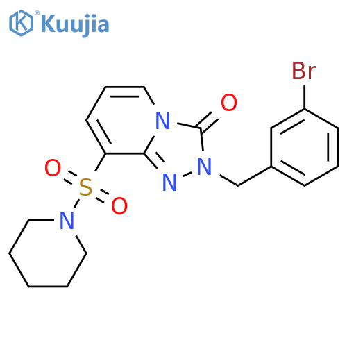 2-[(3-bromophenyl)methyl]-8-(piperidine-1-sulfonyl)-2H,3H-[1,2,4]triazolo[4,3-a]pyridin-3-one structure
