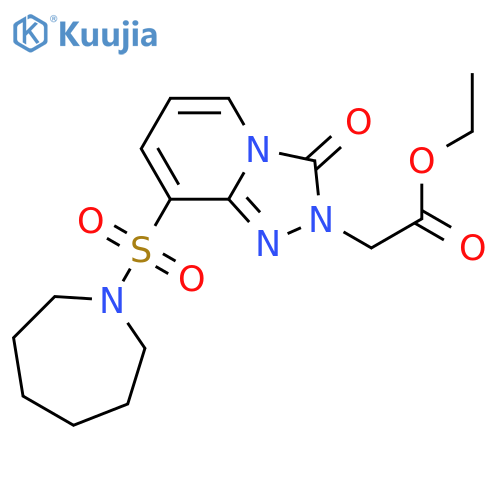 ethyl 2-[8-(azepane-1-sulfonyl)-3-oxo-2H,3H-[1,2,4]triazolo[4,3-a]pyridin-2-yl]acetate structure