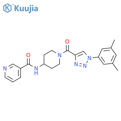 N-{1-1-(3,5-dimethylphenyl)-1H-1,2,3-triazole-4-carbonylpiperidin-4-yl}pyridine-3-carboxamide structure