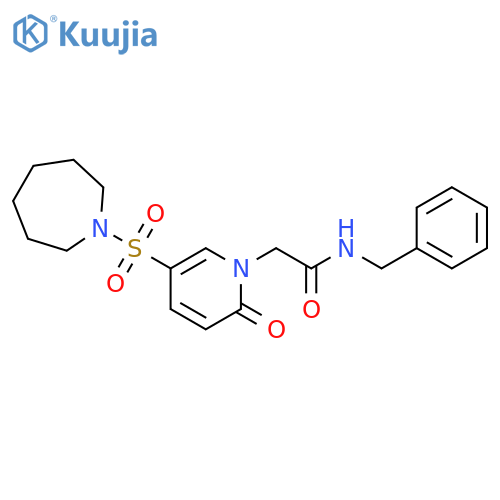 2-5-(azepane-1-sulfonyl)-2-oxo-1,2-dihydropyridin-1-yl-N-benzylacetamide structure