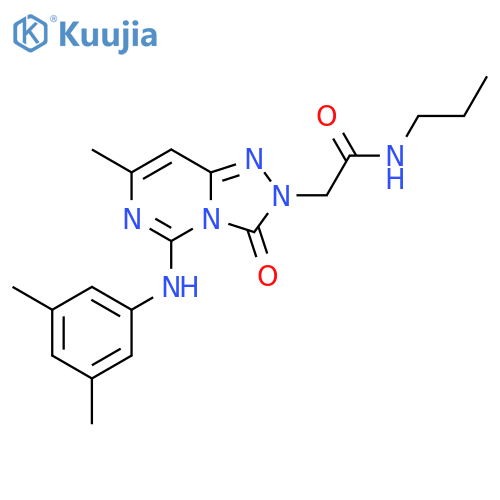 2-{5-(3,5-dimethylphenyl)amino-7-methyl-3-oxo-2H,3H-1,2,4triazolo4,3-cpyrimidin-2-yl}-N-propylacetamide structure