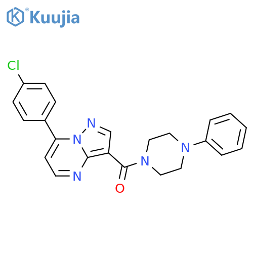 1-[7-(4-chlorophenyl)pyrazolo[1,5-a]pyrimidine-3-carbonyl]-4-phenylpiperazine structure