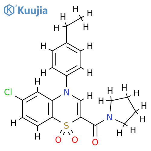 6-chloro-4-(4-ethylphenyl)-2-(pyrrolidine-1-carbonyl)-4H-1lambda6,4-benzothiazine-1,1-dione structure