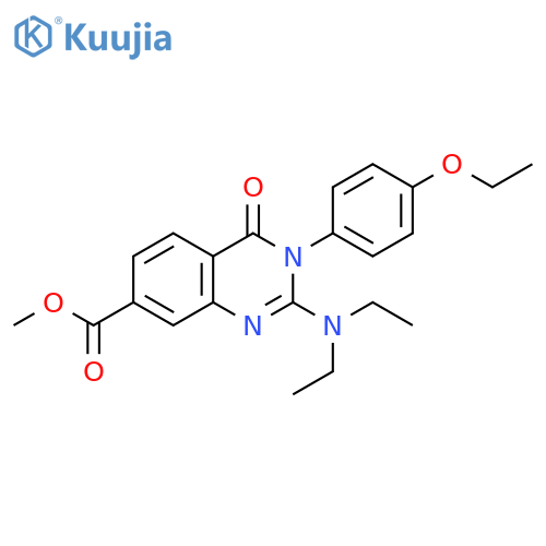 methyl 2-(diethylamino)-3-(4-ethoxyphenyl)-4-oxo-3,4-dihydroquinazoline-7-carboxylate structure