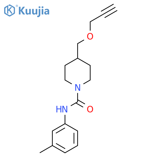 N-(3-methylphenyl)-4-(prop-2-yn-1-yloxy)methylpiperidine-1-carboxamide structure
