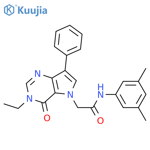 N-(3,5-dimethylphenyl)-2-{3-ethyl-4-oxo-7-phenyl-3H,4H,5H-pyrrolo[3,2-d]pyrimidin-5-yl}acetamide structure