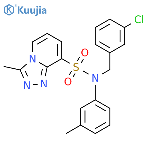 N-(3-chlorophenyl)methyl-3-methyl-N-(3-methylphenyl)-1,2,4triazolo4,3-apyridine-8-sulfonamide structure