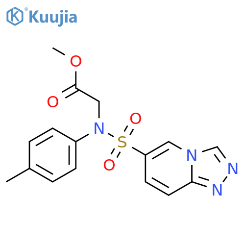 methyl 2-N-(4-methylphenyl)1,2,4triazolo4,3-apyridine-6-sulfonamidoacetate structure