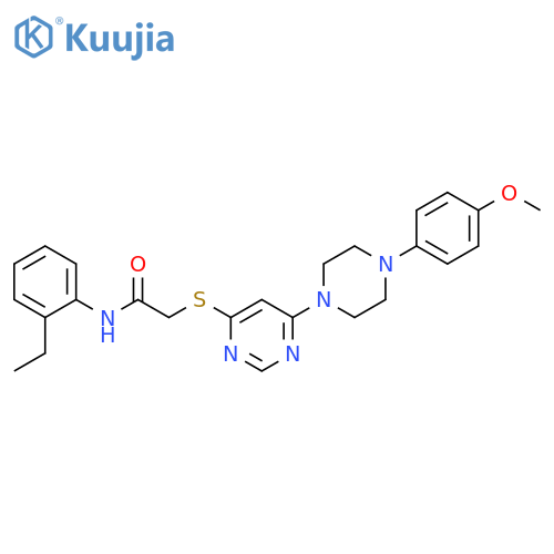N-(2-ethylphenyl)-2-({6-[4-(4-methoxyphenyl)piperazin-1-yl]pyrimidin-4-yl}sulfanyl)acetamide structure