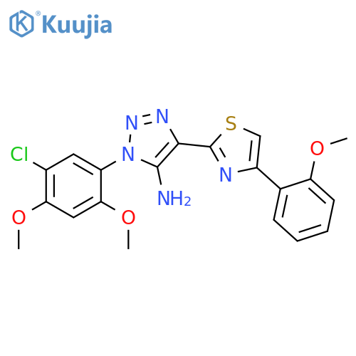 1-(5-chloro-2,4-dimethoxyphenyl)-4-[4-(2-methoxyphenyl)-1,3-thiazol-2-yl]-1H-1,2,3-triazol-5-amine structure