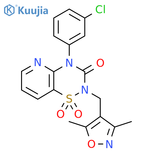 4-(3-chlorophenyl)-2-(3,5-dimethyl-1,2-oxazol-4-yl)methyl-2H,3H,4H-1lambda6-pyrido2,3-e1,2,4thiadiazine-1,1,3-trione structure