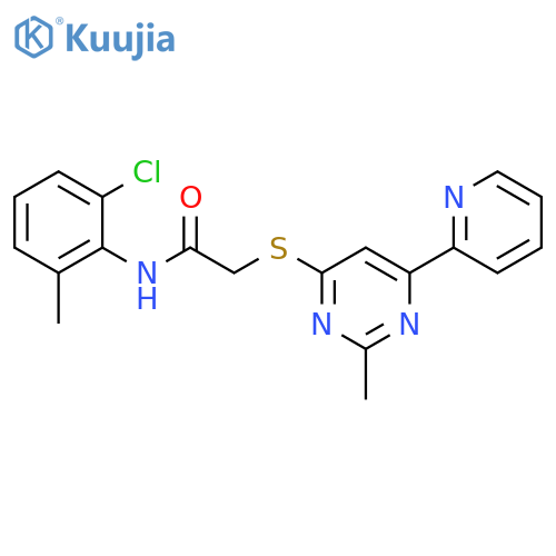 N-(2-chloro-6-methylphenyl)-2-{[2-methyl-6-(pyridin-2-yl)pyrimidin-4-yl]sulfanyl}acetamide structure