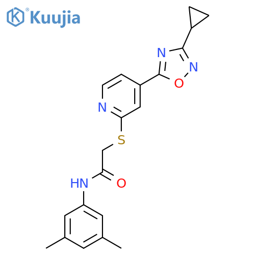 2-{4-(3-cyclopropyl-1,2,4-oxadiazol-5-yl)pyridin-2-ylsulfanyl}-N-(3,5-dimethylphenyl)acetamide structure