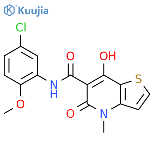 N-(5-chloro-2-methoxyphenyl)-7-hydroxy-4-methyl-5-oxo-4H,5H-thieno[3,2-b]pyridine-6-carboxamide structure