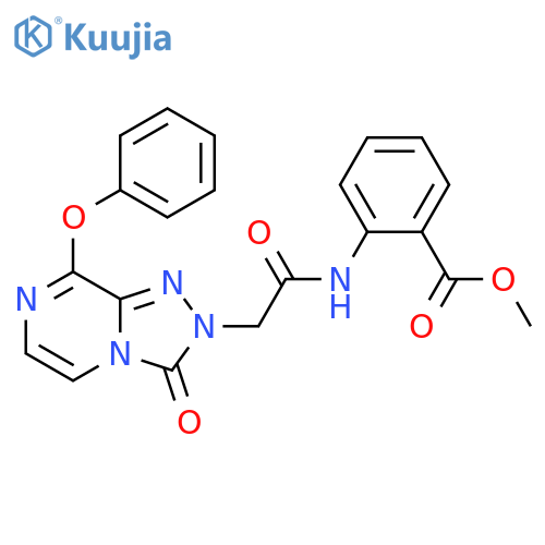 methyl 2-(2-{3-oxo-8-phenoxy-2H,3H-[1,2,4]triazolo[4,3-a]pyrazin-2-yl}acetamido)benzoate structure