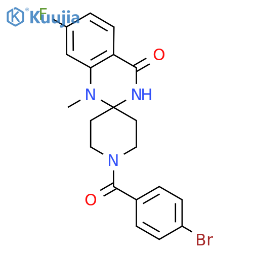 1-(4-bromobenzoyl)-7'-fluoro-1'-methyl-3',4'-dihydro-1'H-spiropiperidine-4,2'-quinazoline-4'-one structure