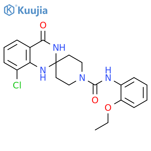 8'-chloro-N-(2-ethoxyphenyl)-4'-oxo-3',4'-dihydro-1'H-spiropiperidine-4,2'-quinazoline-1-carboxamide structure