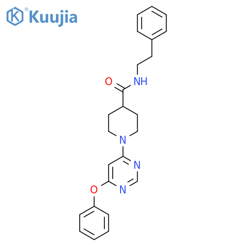 1-(6-phenoxypyrimidin-4-yl)-N-(2-phenylethyl)piperidine-4-carboxamide structure