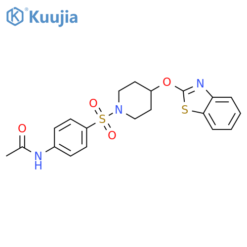 N-(4-{4-(1,3-benzothiazol-2-yloxy)piperidin-1-ylsulfonyl}phenyl)acetamide structure