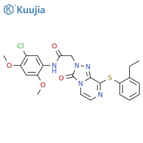 N-(5-chloro-2,4-dimethoxyphenyl)-2-{8-(2-ethylphenyl)sulfanyl-3-oxo-2H,3H-1,2,4triazolo4,3-apyrazin-2-yl}acetamide structure