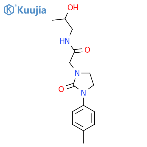 N-(2-hydroxypropyl)-2-3-(4-methylphenyl)-2-oxoimidazolidin-1-ylacetamide structure