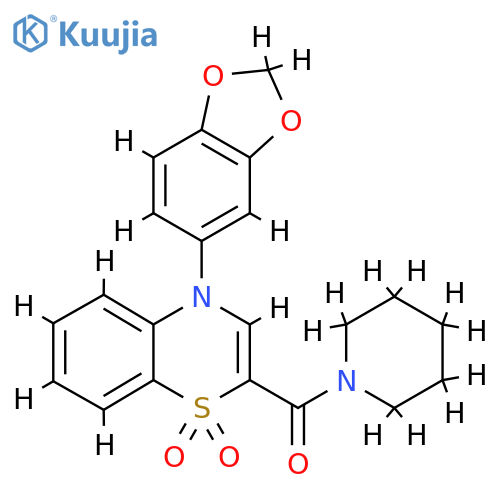 4-(2H-1,3-benzodioxol-5-yl)-2-(piperidine-1-carbonyl)-4H-1lambda6,4-benzothiazine-1,1-dione structure