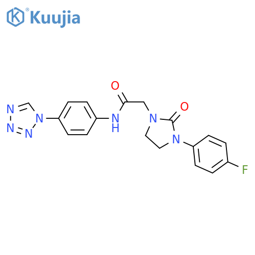 2-3-(4-fluorophenyl)-2-oxoimidazolidin-1-yl-N-4-(1H-1,2,3,4-tetrazol-1-yl)phenylacetamide structure