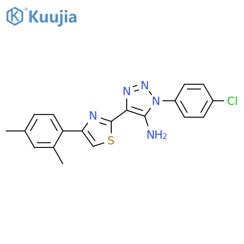 1-(4-chlorophenyl)-4-[4-(2,4-dimethylphenyl)-1,3-thiazol-2-yl]-1H-1,2,3-triazol-5-amine structure
