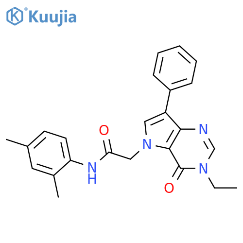 N-(2,4-dimethylphenyl)-2-{3-ethyl-4-oxo-7-phenyl-3H,4H,5H-pyrrolo[3,2-d]pyrimidin-5-yl}acetamide structure