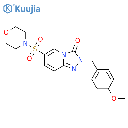2-(4-methoxyphenyl)methyl-6-(morpholine-4-sulfonyl)-2H,3H-1,2,4triazolo4,3-apyridin-3-one structure