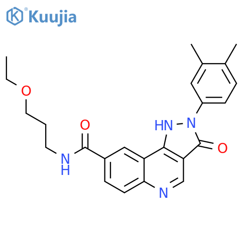 2-(3,4-dimethylphenyl)-N-(3-ethoxypropyl)-3-oxo-2H,3H,5H-pyrazolo[4,3-c]quinoline-8-carboxamide structure