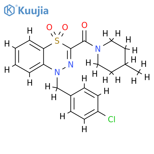 1-(4-chlorophenyl)methyl-3-(4-methylpiperidine-1-carbonyl)-1H-4lambda6,1,2-benzothiadiazine-4,4-dione structure