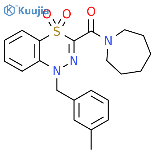 3-(azepane-1-carbonyl)-1-(3-methylphenyl)methyl-1H-4lambda6,1,2-benzothiadiazine-4,4-dione structure