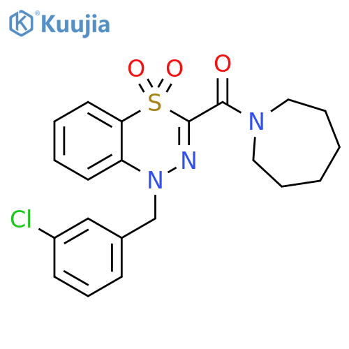 3-(azepane-1-carbonyl)-1-[(3-chlorophenyl)methyl]-1H-4lambda6,1,2-benzothiadiazine-4,4-dione structure