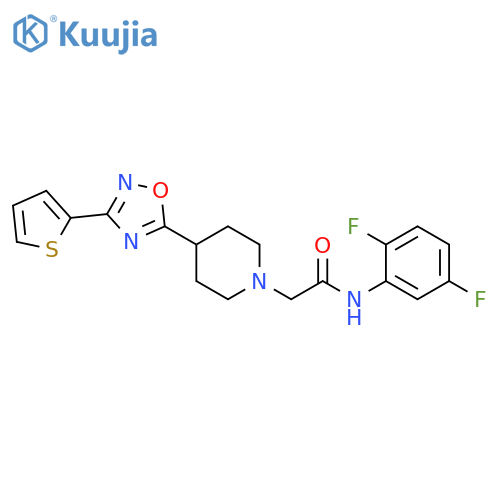 N-(2,5-difluorophenyl)-2-{4-3-(thiophen-2-yl)-1,2,4-oxadiazol-5-ylpiperidin-1-yl}acetamide structure