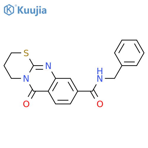 N-benzyl-6-oxo-2H,3H,4H,6H-1,3thiazino2,3-bquinazoline-9-carboxamide structure