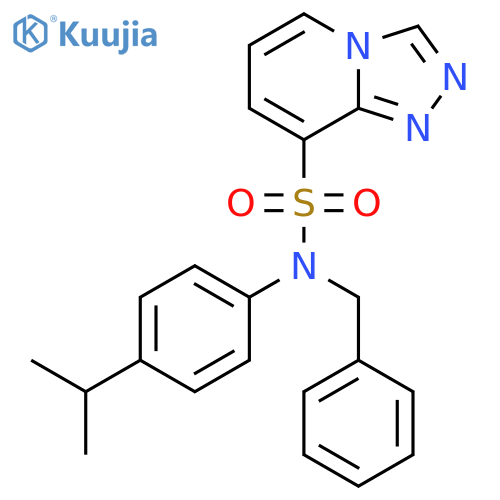 N-benzyl-N-4-(propan-2-yl)phenyl-1,2,4triazolo4,3-apyridine-8-sulfonamide structure