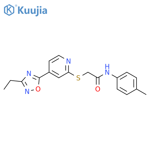 2-{4-(3-ethyl-1,2,4-oxadiazol-5-yl)pyridin-2-ylsulfanyl}-N-(4-methylphenyl)acetamide structure