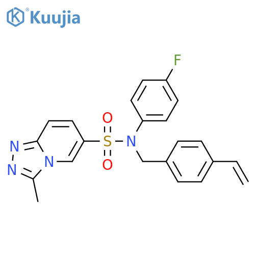 N-(4-ethenylphenyl)methyl-N-(4-fluorophenyl)-3-methyl-1,2,4triazolo4,3-apyridine-6-sulfonamide structure