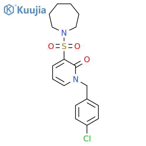 3-(azepane-1-sulfonyl)-1-[(4-chlorophenyl)methyl]-1,2-dihydropyridin-2-one structure