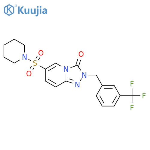 6-(piperidine-1-sulfonyl)-2-{3-(trifluoromethyl)phenylmethyl}-2H,3H-1,2,4triazolo4,3-apyridin-3-one structure