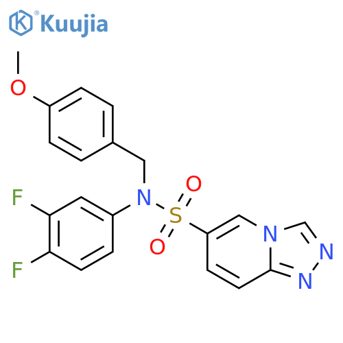 N-(3,4-difluorophenyl)-N-(4-methoxyphenyl)methyl-1,2,4triazolo4,3-apyridine-6-sulfonamide structure