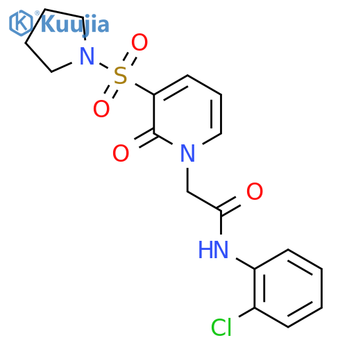 N-(2-chlorophenyl)-2-2-oxo-3-(pyrrolidine-1-sulfonyl)-1,2-dihydropyridin-1-ylacetamide structure