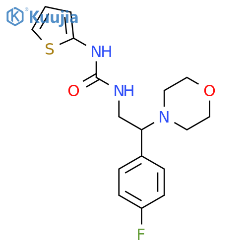 1-2-(4-fluorophenyl)-2-(morpholin-4-yl)ethyl-3-(thiophen-2-yl)urea structure