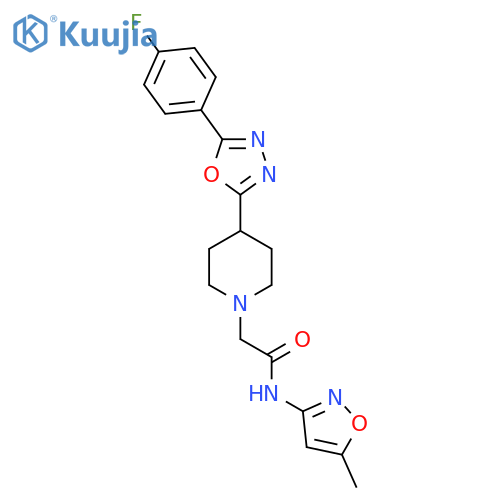 2-{4-5-(4-fluorophenyl)-1,3,4-oxadiazol-2-ylpiperidin-1-yl}-N-(5-methyl-1,2-oxazol-3-yl)acetamide structure