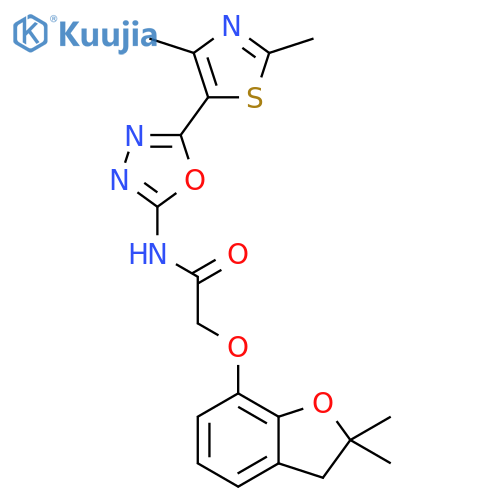 N-5-(2,4-dimethyl-1,3-thiazol-5-yl)-1,3,4-oxadiazol-2-yl-2-(2,2-dimethyl-2,3-dihydro-1-benzofuran-7-yl)oxyacetamide structure