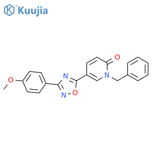 1-benzyl-5-[3-(4-methoxyphenyl)-1,2,4-oxadiazol-5-yl]-1,2-dihydropyridin-2-one structure